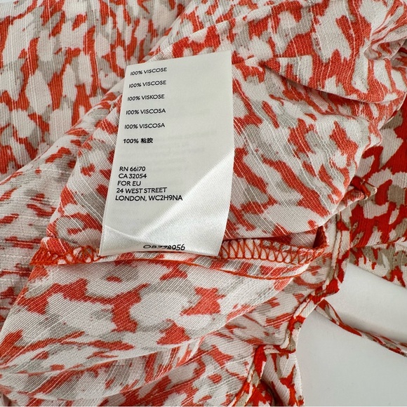 Free People French Quarter Animal Print Ruffle Wrap Boho Mini Dress Orange Tan M - Picture 4 of 11